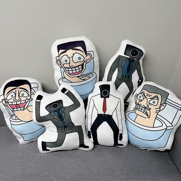 Skibidi Toalettkudde Docka Tecknad Anime Hot Game Kringutrustning Fyllda leksaker Kudde Kudde Pojkar Flickor Födelsedagsfest Present Skibidi toilet-C