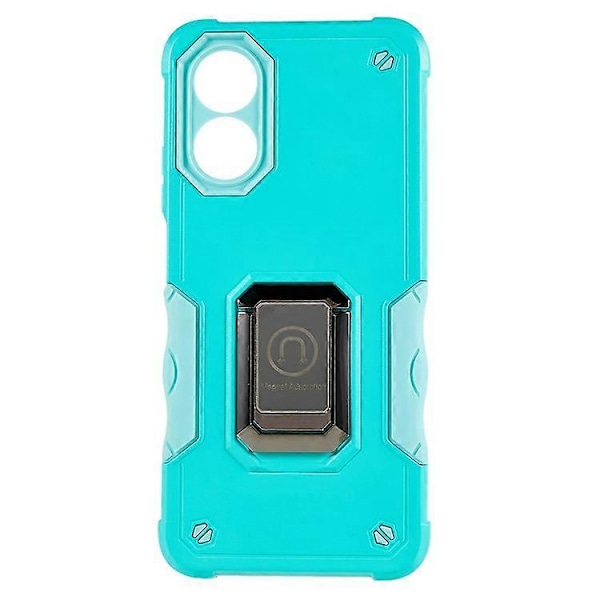 Kompatibelt Skal för Oppo A17 4G Anti-drop, PC + TPU Skyddsskal med Ringstativ LightGreen