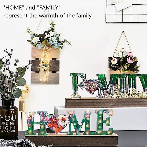 3 stk. Love Home Family Epoxy Resin Form - 3D Resin Støbeform Sæt