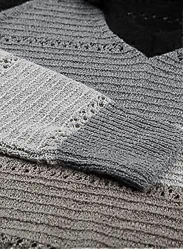 Stribede farveblok hættetrøjer til kvinder, moderigtig V-hals strikket sweater pullovers