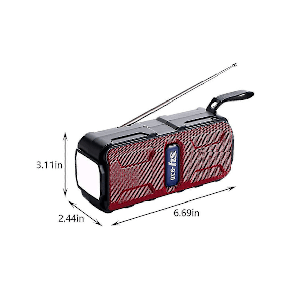 Solar Bluetooth lydlys udendørs lommelygte Bluetooth 5.1 radio multifunktions kort højttaler FM radio bærbar højttaler
