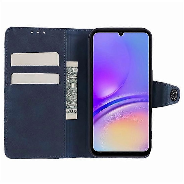 Kompatibelt Skal för Samsung Galaxy A55 5G, skarvad PU-läder magnetisk stängning plånboksfodral DarkBlue