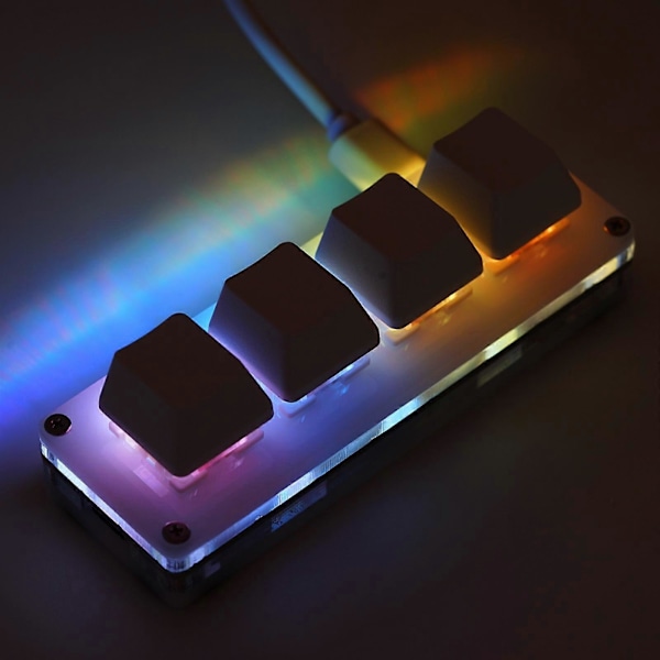 4-knapps USB Mini Mekaniskt Tangentbord Anpassningsbar Genväg Makro Programmerbar