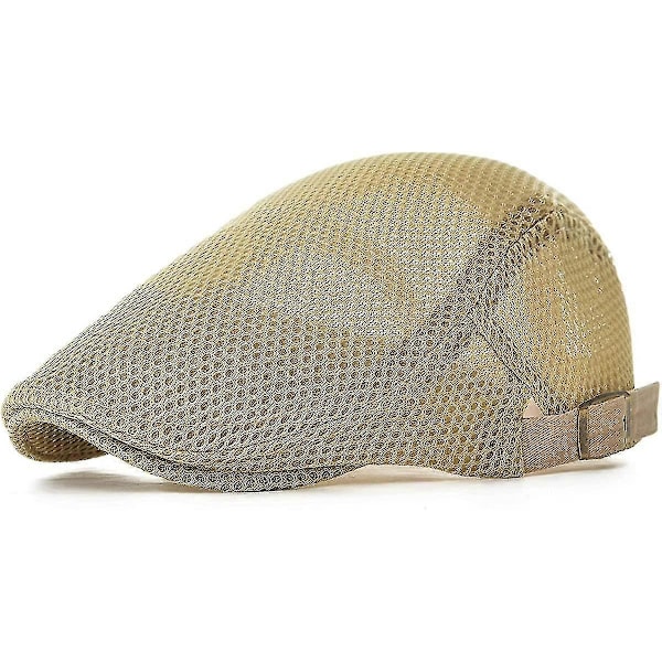Herr Andningsbar Mesh Sommarhatt Justerbar Newsboy Basker Ivy Flat Cap