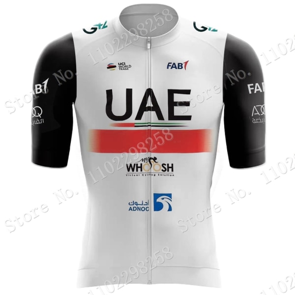 Svart UAE Team 2023 Golden Cykeltröja Set Kortärmad Herrkläder Road Bike Shirts Kostym Cykel Bib Shorts MTB Maillot 21 M