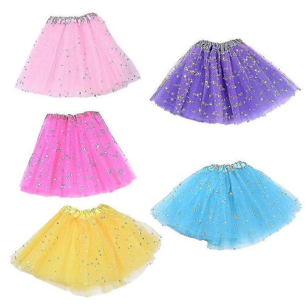 5 st Flick Balettkjol Tyllkjol Chiffong Balettdans Träningskjol Omlottkjol För Barn (rosa + Gul + Ljusblå + Rosa + Mörkblå)-ZZY