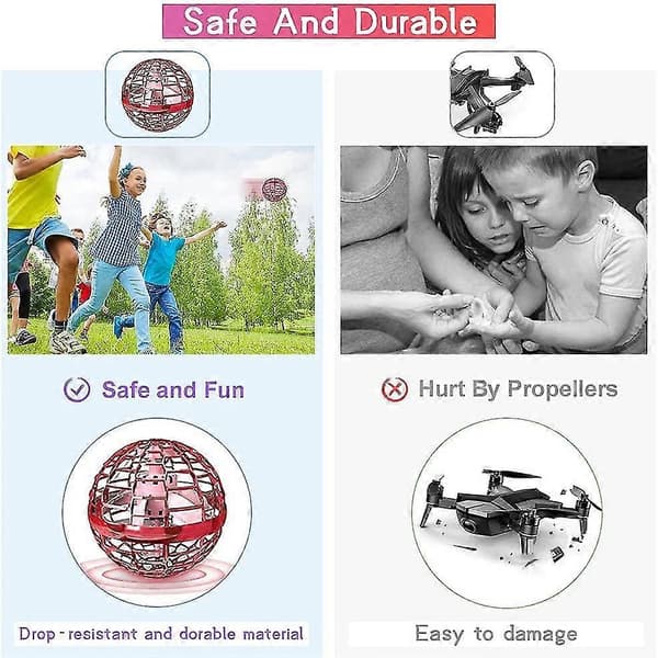 Mini Drone, Drone for Barn Ball Leker LED Lysende Flygende Leker Gaver Orb for Gutter