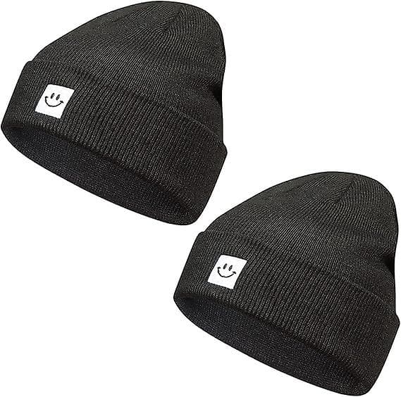 Strik Beanie Hat til Mænd/Kvinder 2-pak