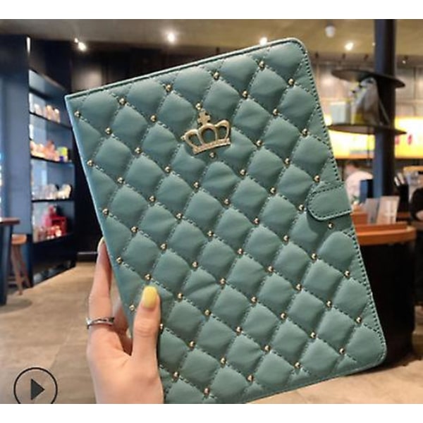 Etui til Ipad 9.7 2018 2017/ Ipad Air 2 / Ipad Air, Diamant Sødt Elegant Pu Læder Smart Auto Sleep/wake Stand Stødsikkert Etui (hvid