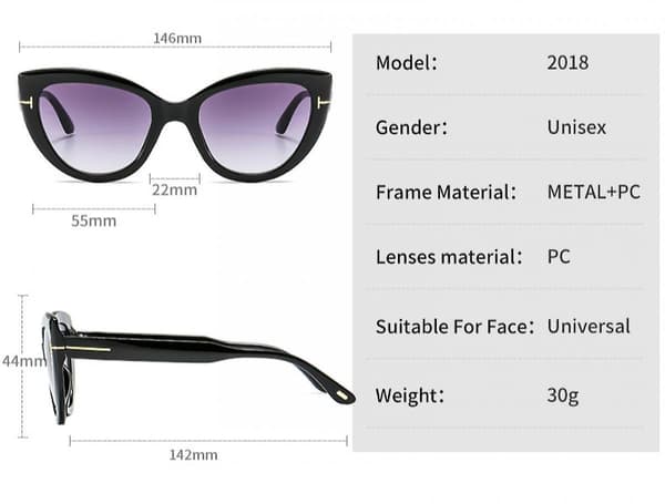 Cateye Solbriller til Kvinder Moderne Spejlglas Metalstel