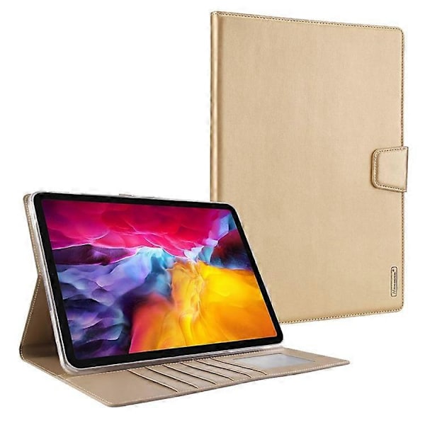 HANMAN Mill Series Kompatibel med iPad Pro 11-tum (2018) / (2020) / (2021) / iPad Air (2020) / (2022) Stöttåligt PU Läderfodral Champagne