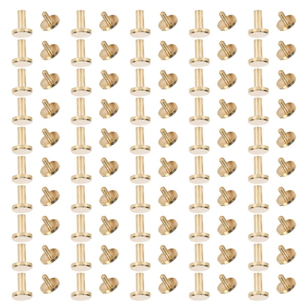 50 Set Bindande Nitar Runda Platt Huvud Mässing Spårskruv Nitar för Bälten Väskor Plånböcker Skor Jackor Läder Tyg 10x6mm / 0.39x0.24in