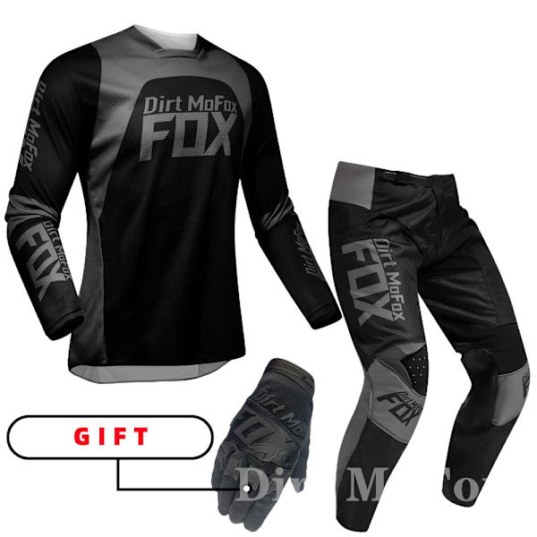 2022 Dirt MoFox MTB Jersey-housut Varusteet MX Combo Moottoripyörä Asuste Motocross Kilpailu Enduro Puku Miehet Off-road Moto Hanskat Sarjat Gray MJersey 32 pants