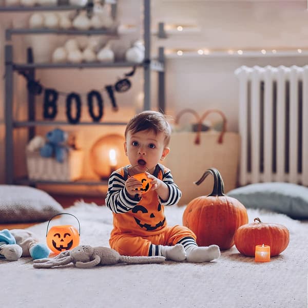 10-pakning Mini Halloween Gresskarbøtte Bærbar Barn Gresskar Godteribøtte Gresskar