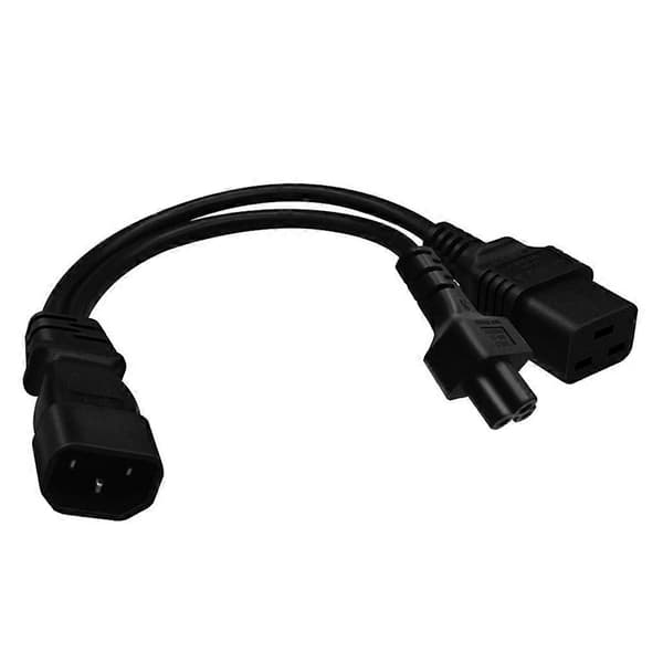 3-benet stik IEC320-C14 til IEC320-C19+C5 konverter adapter strømkabel