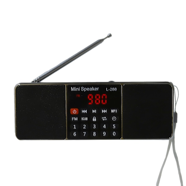 Multifunktionell Digital FM Radio Media Högtalare MP3 Musikspelare Stöd TF Kort USB-enhet Med LED-Skärm