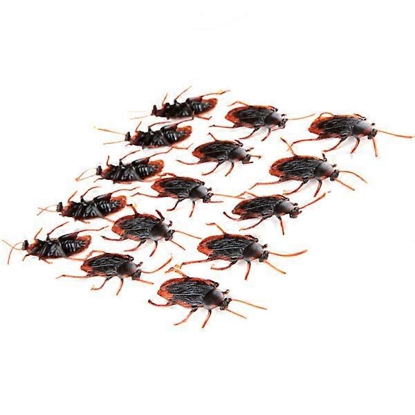 50 st Leksaker i bulk Barn Plast Kackerlackor Realistiska Insekter Halloween Spratt Låtsas Kackerlackor i Plast