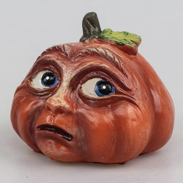 12,7 cm Halloween Freak Gresskardekorasjon, Grotesk Uttrykk Gresskarhode Halloween Dekorasjon