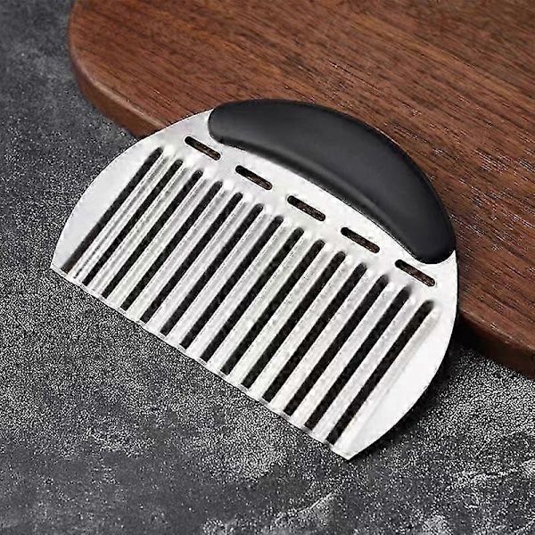 Kraftig Crinkle Cutter i Rustfritt Stål Bølgekutter Pommes Frites Kutter for Poteter Gulrot Chips og Frukt, Grønnsaker, Poteter, Løk