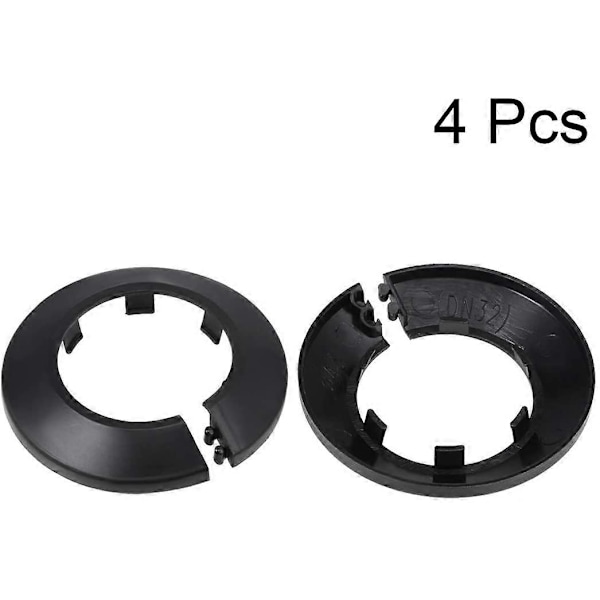 Putken Suojus Koriste PP Muovi Vesiputken Rosetti Musta 43mm 4kpl