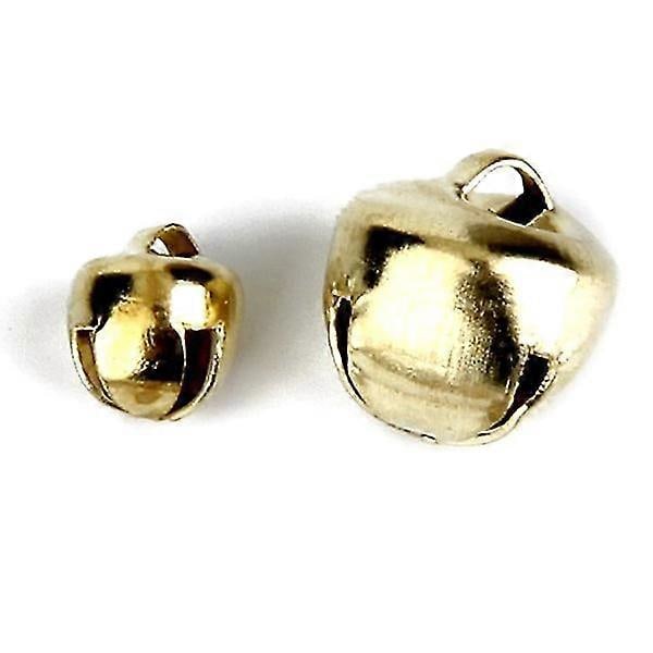 Metal Jingle Bells til Juledekoration Smykkefremstilling Håndværk 10mm Pakke med ca. 100 stk. Guld (haoyi