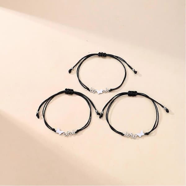 3 stk. sommerfuglformede matchende armbånd til bedste ven, familie, kvinder, mænd