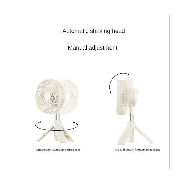 Bærbar Ventilator Genopladelig Mini Foldbar Teleskopisk Udendørs Ventilator 4000mah Elektrisk Køleventilator Til Hus