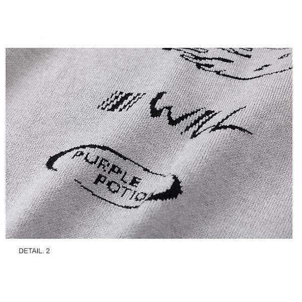 Retro Villa Racing Letters Neule Hiphop Pariskunta Neuleet grey L