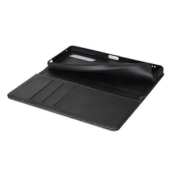Kompatibel for Sony Xperia 5 IV 5G Magnetisk Lærveske Kalveskinnteksturert med TPU Beskyttende Indre Skall Black