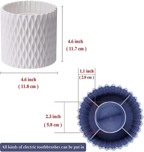 Makeup Børsteholder Roterbar Makeup Børste Organizer Kop Makeup Beholder Opbevaring Hvid