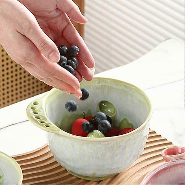 Frugtskylleskål Hurtigdrænende Roterende Producentkurv til Cherrytomater Milk Green Large