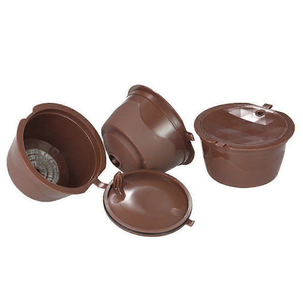 3 st/set Kaffekapsel Dolce Gusto Kaffefiltrering Återanvändbar Dolce Gusto Kaffekapsel med Sked och Borste