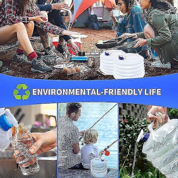 Hopfällbar Vattenbehållare 10l, Camping Vattenbehållare Med Kran, bärbar & Vikbar Vattenbärare Används För Grillar, Picknickar Och Camping, Vandring 1st vit yu
