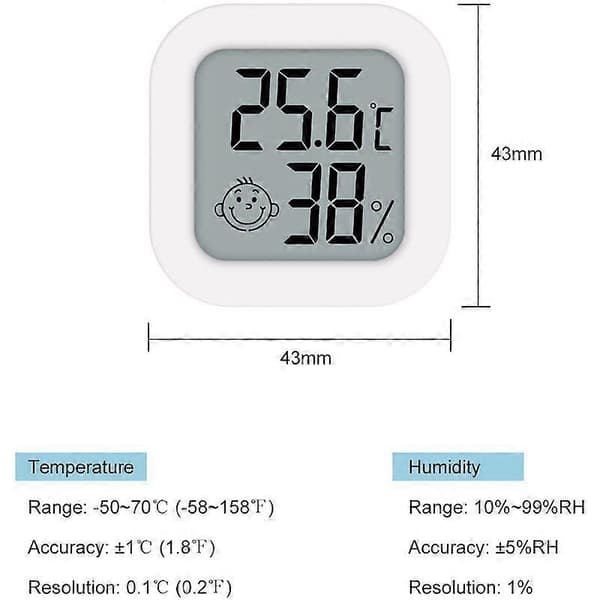 KKmoon Mini Inomhus Termometer Luftfuktighet LCD-skärm Digital Temperaturmätare Sensor Hygrometer Temperaturindikator Termometer Sovrum Hygrometer G