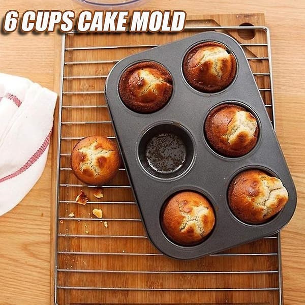 6-kopps Non-stick Kakform Bakform Muffinsplåt Kök Diy Bakverktyg Q