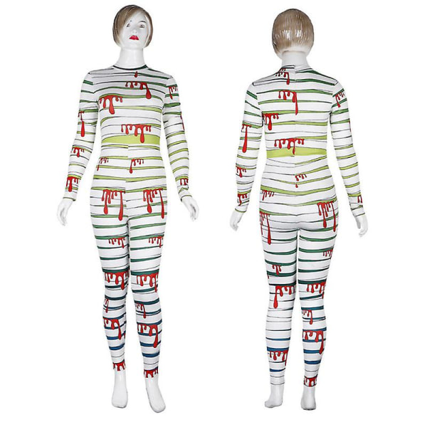 Naisten 3D Skeleton Halloween-asut Cosplay Jumpsuit Bodysuit style 2 XL