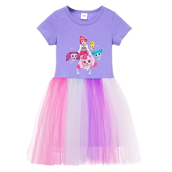 Sommarklänning för flickor Heart's Ping Princess Dress Anime Cosplay Kostymer Födelsedagsfest Kläder för flickor Sport Plisserad kjol L1469-rose 150(9-10T)