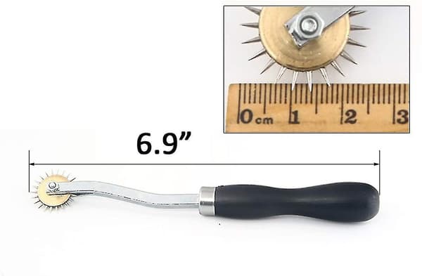 2 st Nålspets Märkhjul 4mm Läder Papper Tygsömnad Överstygnshjul Verktyg