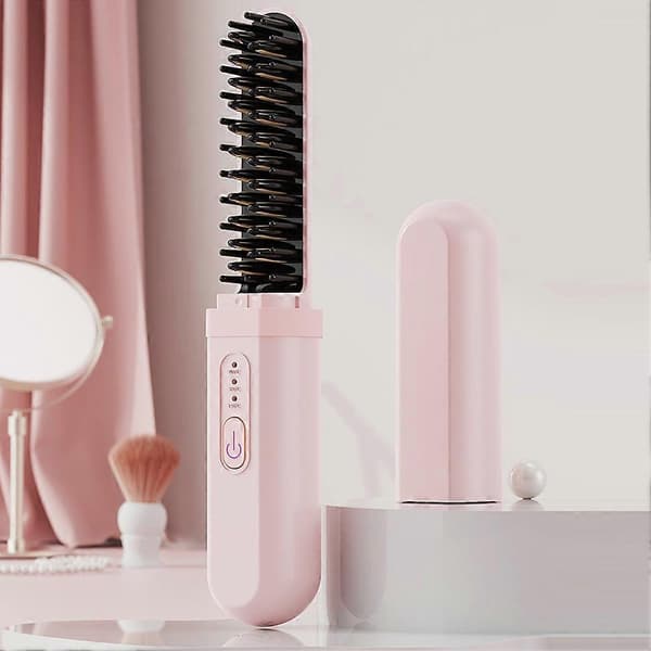 Glattekam med negative ioner til skånsom styling for kvinder og studerende Sakura Pink