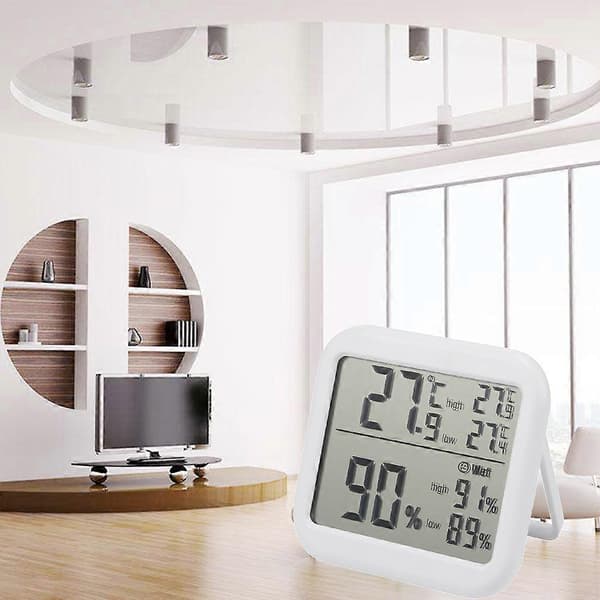 Digital Hygrometer Inomhus Termometer Rumstemperatur Luftfuktighet Klocka Hem