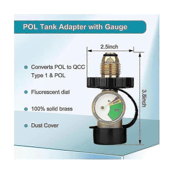 Universal Propantankadapter Passer Til Qcc1 / Type 1 Med Måler, Propanslangeadapter Til R SZRH