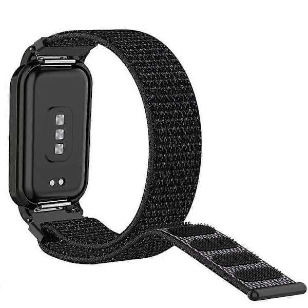 Yhteensopiva Redmi Band 2:n kanssa, hengittävä kellon ranneke, joustava nylonrannekoru, älykellon ranneke naisille / miehille Black