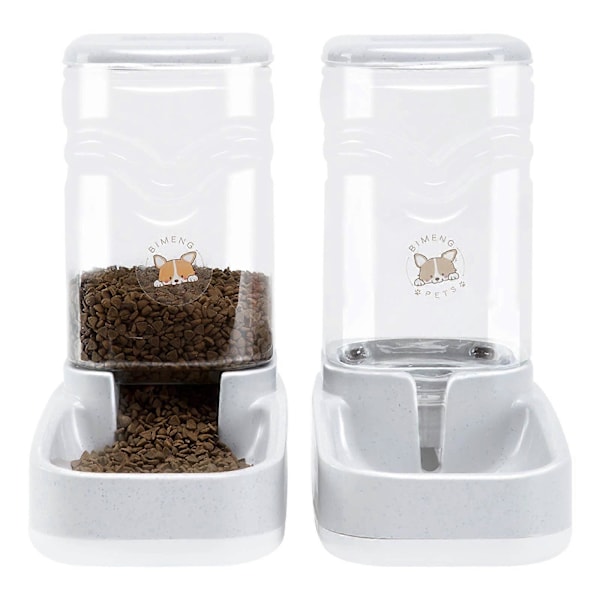 2-pack Automatisk Husdjursmatare, Hundvattendispenser, 3,8L