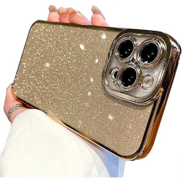 Kompatibelt med iPhone 13 Pro Max Glitter Plätering Skal, Lyxigt Bling Glittrigt Skinande Klart Skal för iPhone 13 Pro Max 6.7\" Kameraskydd Mjuk TPU Sh
