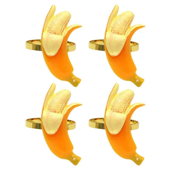 Frukt Servettringar Bananformade Matbordsdekorationer Picknickar 4st