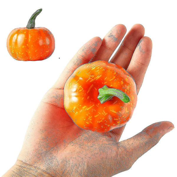 12 st falska pumpa halloween dekorationer 6 cm skum mini konstgjord halloween prydnad heminredning