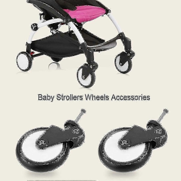 Gummihjul Baby Klapvogn Udskiftning For-/baghjul Yoya Vovo Trolley Tilbehør (1 Par For)