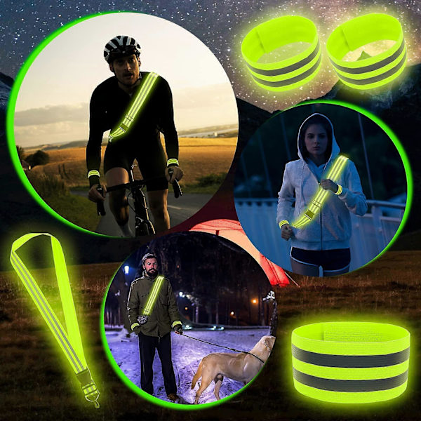 Reflexband 5 Delar Reflexutrustning Hög Synlighet Säkerhet Reflexband Reflex för Reflexväst, Reflexutrustning