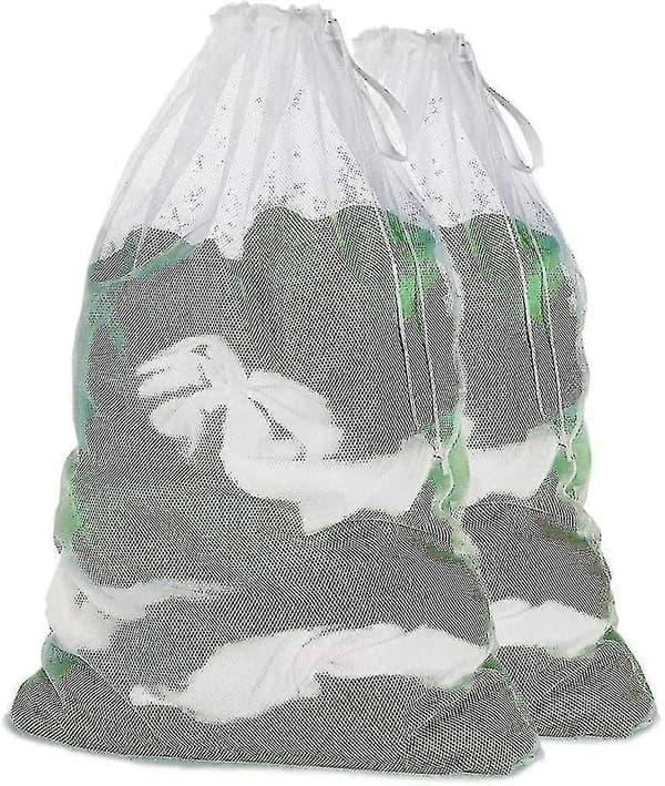 Stor Tvättsäck med Dragsko, Kraftig Nättvättsäck (2 st)