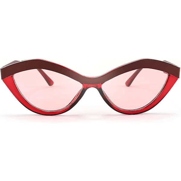 Ubiuo Retro Cateye Solbriller Sjove Store Øjneform Briller Trendy Søde Læber Design Browline Kombination B2763